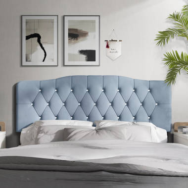 Grey upholstered online headboard full